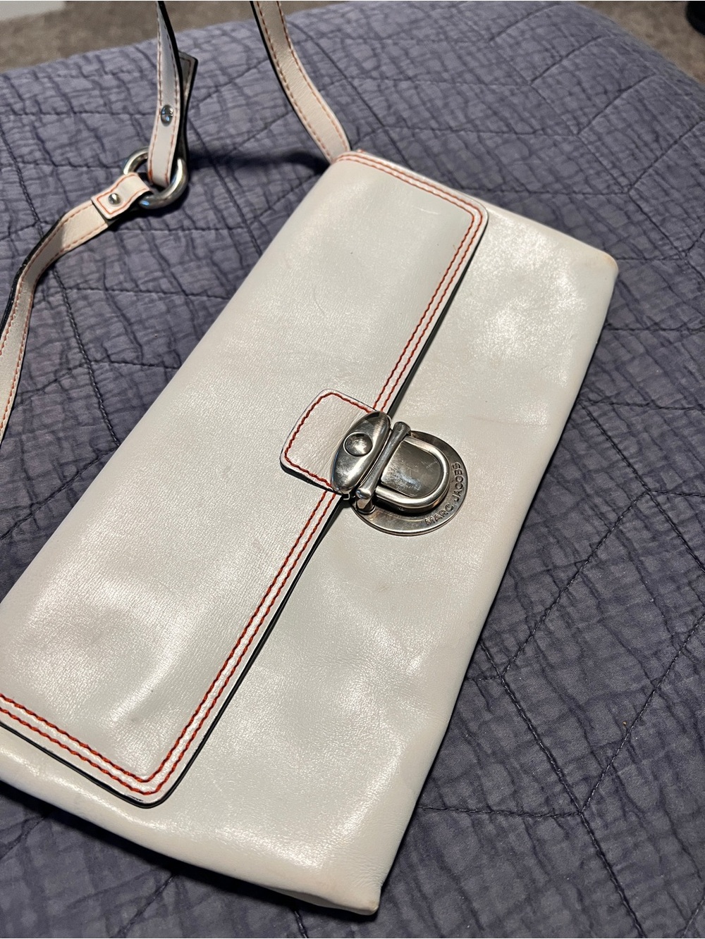 Marc Jacobs Cream Leather Shoulder Clutch - Picture 7 of 12